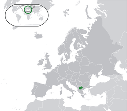 Localização da Macedónia do Norte