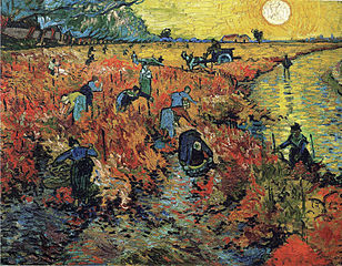 The Red Vineyard by Vincent van Gogh, 1888, only van Gogh painting sold in his lifetime