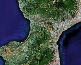 Image satellite de l'isthme.
