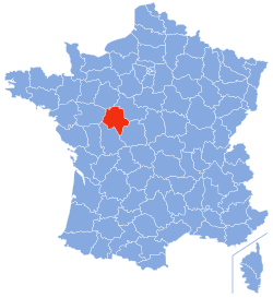 Vendndodhja e Endrës-dhe-Luarës në Francë