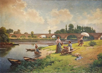 Les Lavandières à Pont de L'Arche. HST 130 × 89, coll. privée.