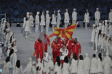Photographie de l'équipe macédonienne aux Jeux olympiques d'hiver de 2010