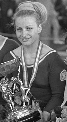 ורה צ'סלבסקה באליפות אירופה בהתעמלות באמסטרדם (1967)
