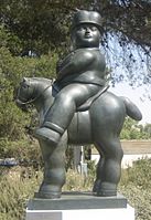 Hombre a caballo, de Fernando Botero, Museo de Israel, Jerusalén.