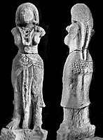 Possible statue of the goddess Lakshmi, also associated with the Bhagavat worship.[56]