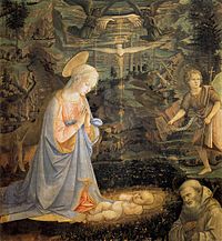Adoração do Menino com São Bernardo, Galeria Uffizi, Florença