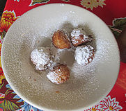 A plate of Calas at a New Orleans restaurant