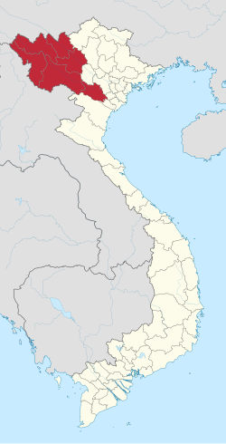 Location of the Tây Bắc (Northwest) region in Vietnam