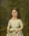 Ritratto di una bambina con una corona di fiori
