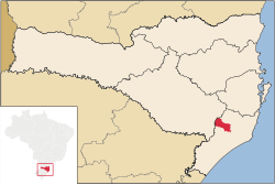 Localização de Orleans em Santa Catarina