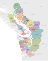 Map of the Coast Salish languages
