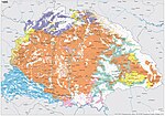 Ethnic map of the Kingdom of Hungary in 1495 by the Hungarian Academy of Sciences (Hungarians are depicted in orange)