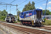 Loc Railpro 602 en Lcc BT Trains 363 723 aan de Westhavenweg te Amsterdam (2020).