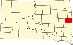 Karte von Brookings County innerhalb von South Dakota