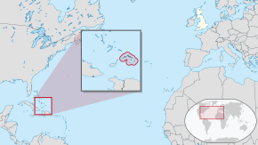 موقعیت  جزایر تورکس و کایکوس  (circled in red)