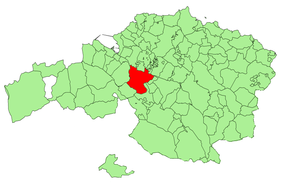 Localização do município de Bilbau na província da Biscaia