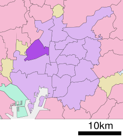 Location of Nakamura in Nagoya City