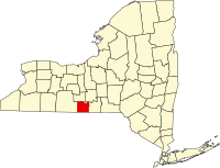 Округ Шеманг на мапі штату Нью-Йорк highlighting