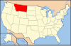 map of the USA with Montana highlited
