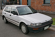 1989–1991 Holden Nova (LE) hatchback, based on the Toyota Corolla (E90).