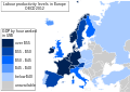 Image 7The labour productivity level of Luxembourg is one of the highest in Europe. OECD, 2012. (from Economy of Luxembourg)