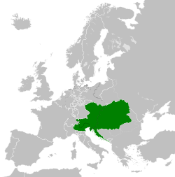 Австрийската империя на картата на Европа