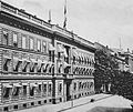 Head office on Behrenstrasse 43-44, erected 1868 by architect Friedrich Hitzig on a lot that the bank acquired in 1856;[1]: 6  photographed in 1899 before demolition
