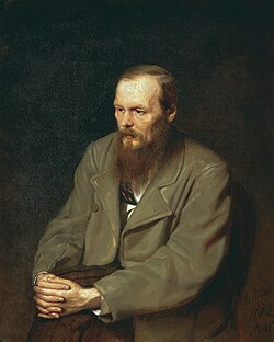 Fyodor Dostoyevsky en 1872, seguntes un cuadro de Vasilije Perova.