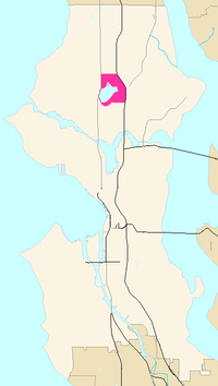 Map of Green Lake's location in Seattle