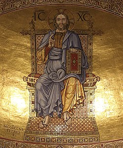 gold-ground mosaic of Christ enthroned
