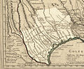 Image 16Texas in 1718, Guillaume de L'Isle map, approximate state area highlighted, northern boundary was indefinite. (from History of Texas)