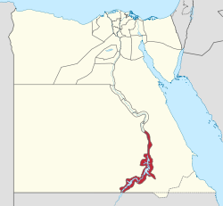Асуанската област на картата на Египет