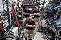 Glover and his crewmates in the US lab