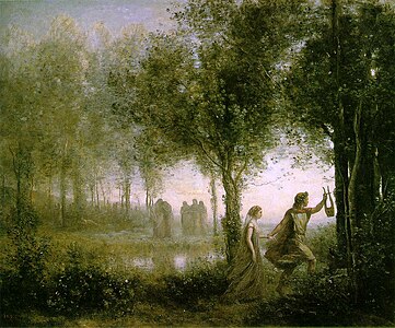 Orpheus leidt Eurydice uit de onderwereld (1861), Camille Corot, MFAH