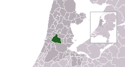Posisi yang disorot dari Zaanstad di peta kota di Belanda Utara