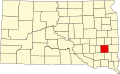 Harta statului South Dakota indicând comitatul McCook