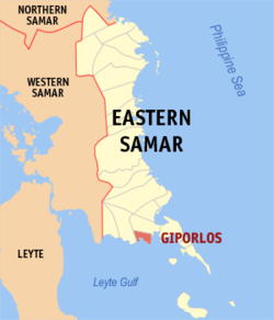 Peta Samar Timur dengan Giporlos dipaparkan