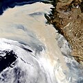 Image 18Wildfire smoke in atmosphere off the U.S. West Coast in 2020 (from Wildfire)