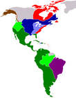 Continente repartido em zonas de colonização