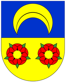 Coat of arms of the Neuamt bailiwick of Zürich (16th century).[28] Its reversed crescent was taken up in the 20th-century municipal coats of arms of Niederglatt, Neerach and Stadel (canton of Zürich).