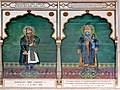 Murals of Sawai Ram Singh II and Sawai Madho Singh II, Entrance of Albert Hall Museum, Jaipur]]