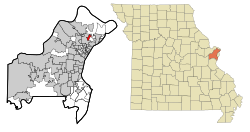 Location of Dellwood, Missouri
