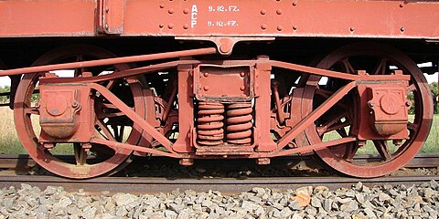 Diamond frame bogie, coil springs and journal boxes