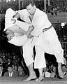 Image 24Yoshihiko Yoshimatsu attempting to throw Toshiro Daigo with an uchi mata in the final of the 1951 All-Japan Judo Championships (from Judo)