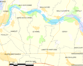 Mapa obce Le Hamel
