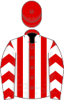 Red and White stripes, chevrons on sleeves