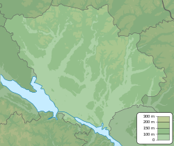 Hồ chứa nước Kamianske trên bản đồ tỉnh Poltava