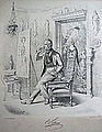 Karl Ferdinand Sohn in seinem Atelier, signiert mit C. Sohn. Lithografie von Wilhelm Camphausen, 1845