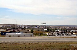 Panorama of Wamsutter, looking south from I-80