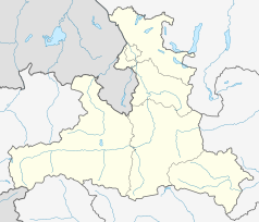 Mapa konturowa kraju związkowego Salzburga, po lewej nieco na dole znajduje się punkt z opisem „Bramberg am Wildkogel”
